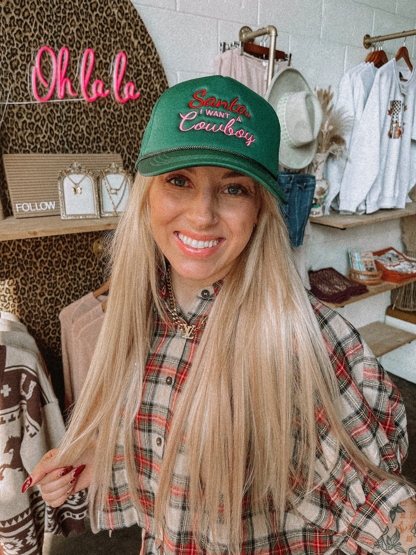 Santa I Want A Cowboy Trucker Hat