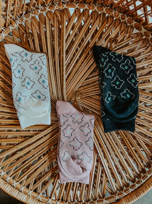 Vintage Floral Crew Socks