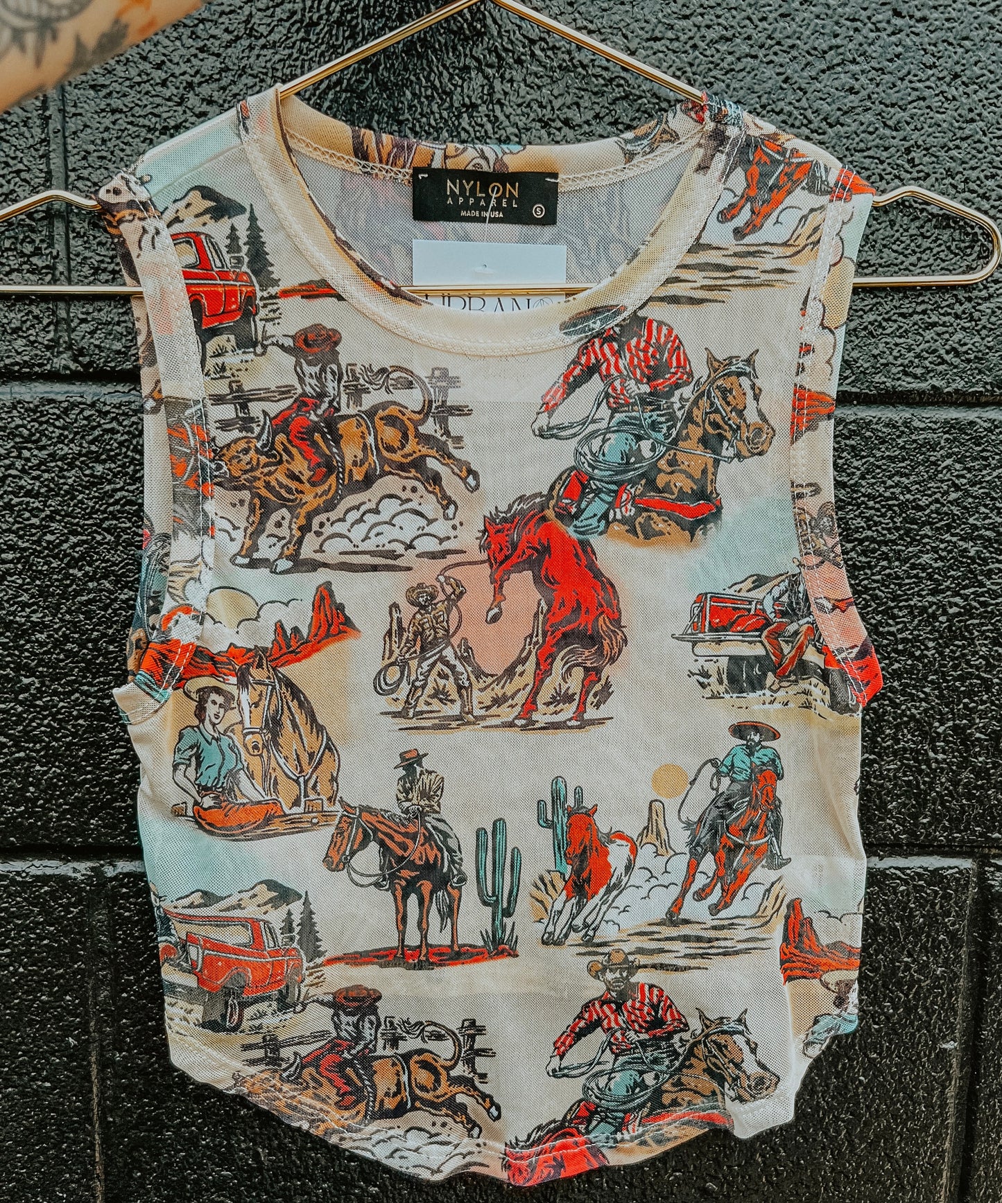 Western Rockin Mesh Tank Top