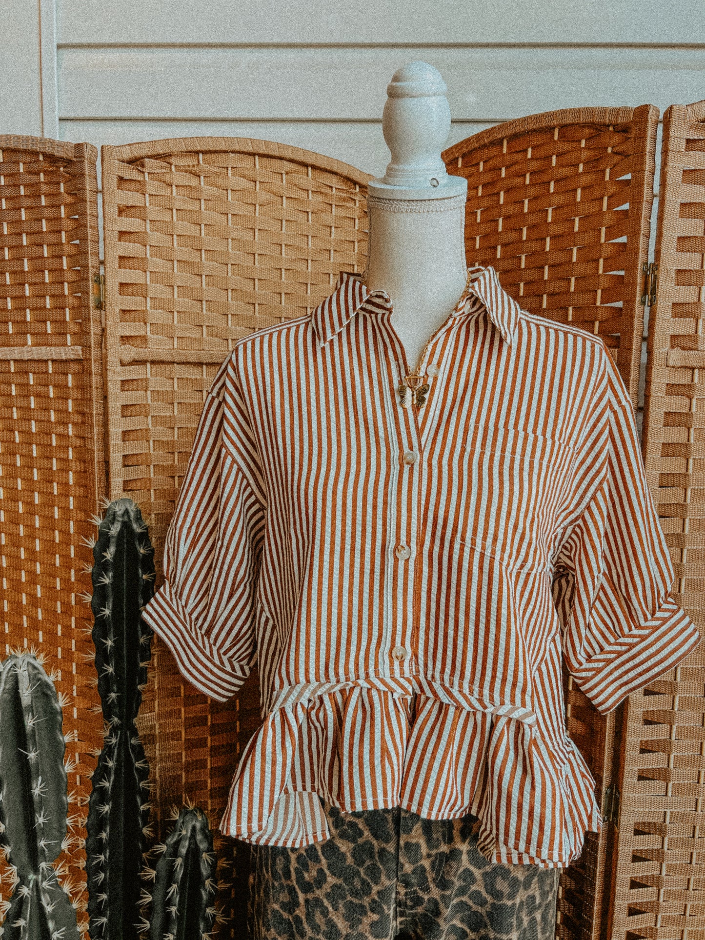 Striped Ruffle Top