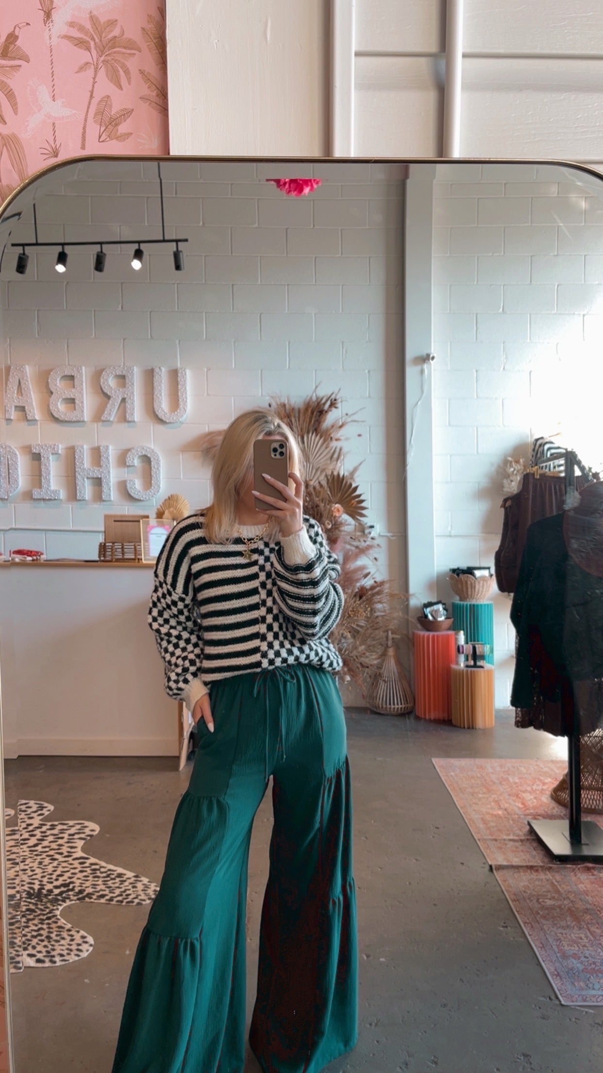 Emerald Green Wide Leg Pants