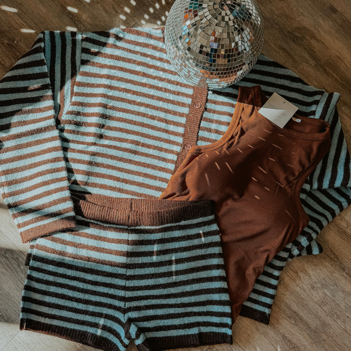 Brown & Blue Striped Cardigan