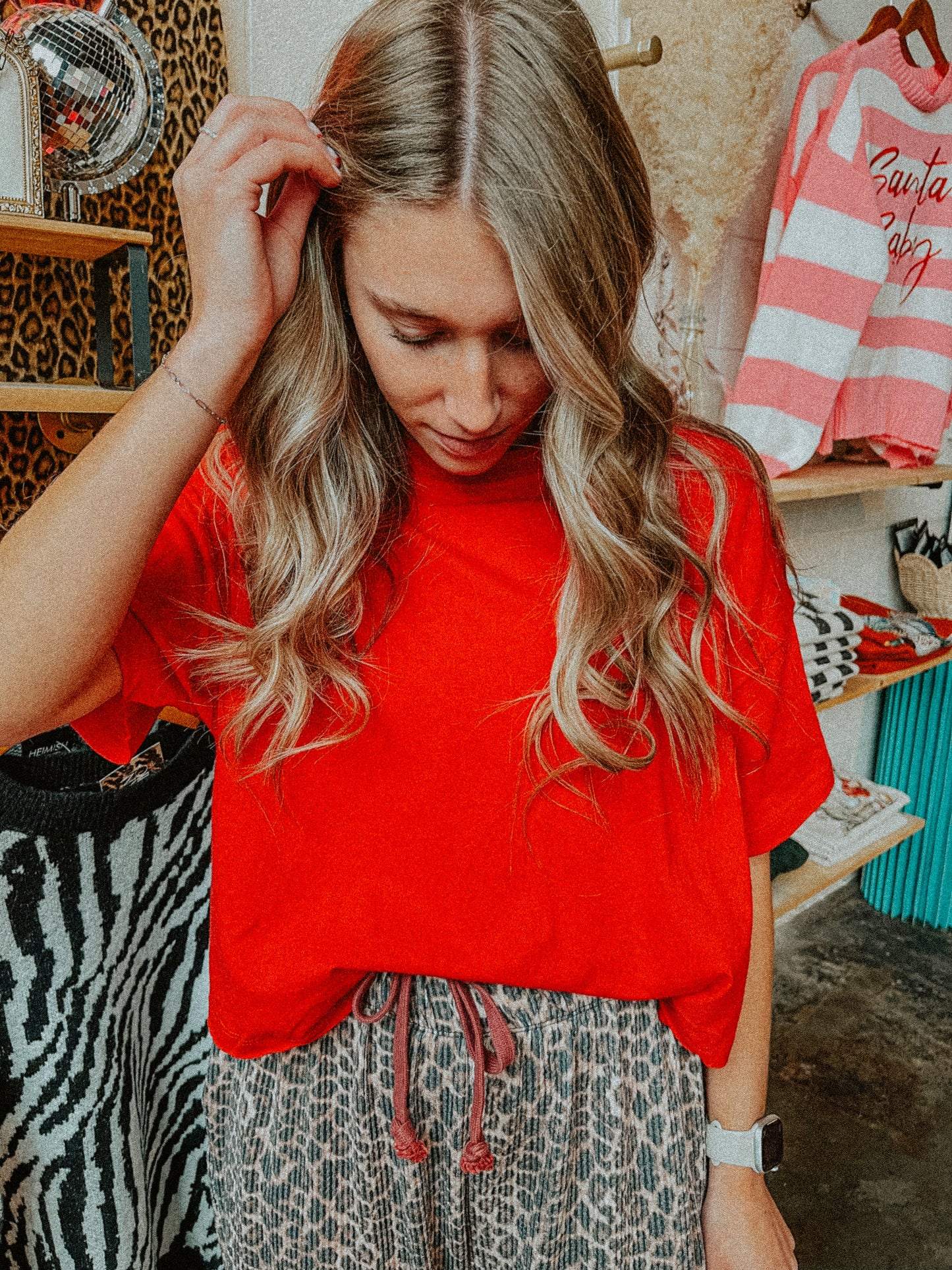 Round Neck Short Sleeve Top