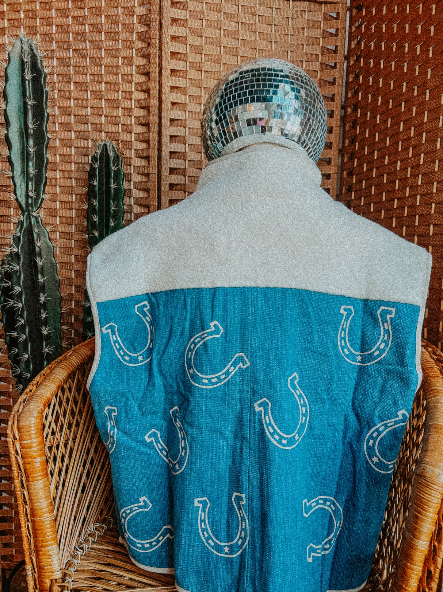 Horseshoe Denim Sherpa Vest