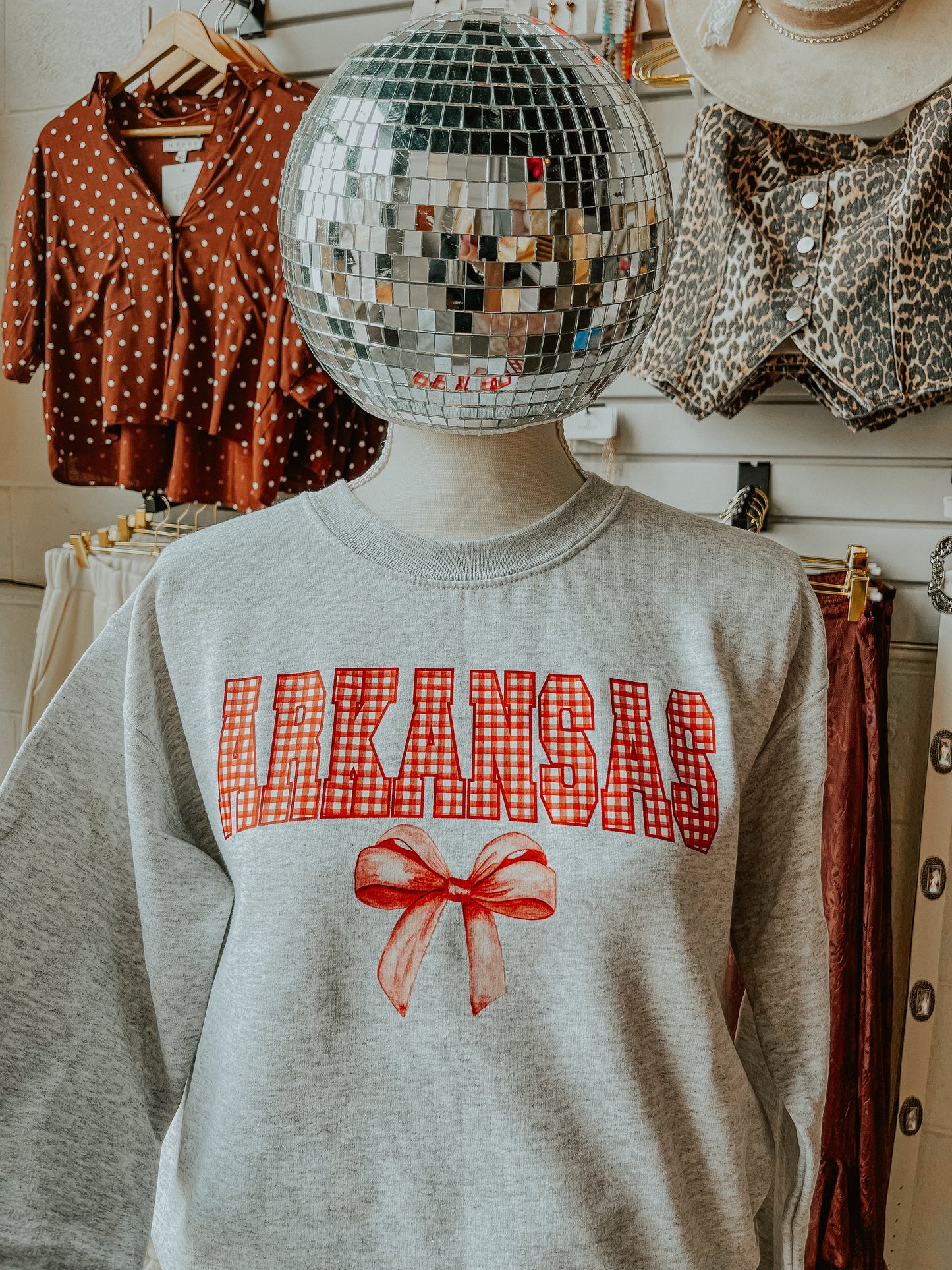 Arkansas Gingham Sweatshirt