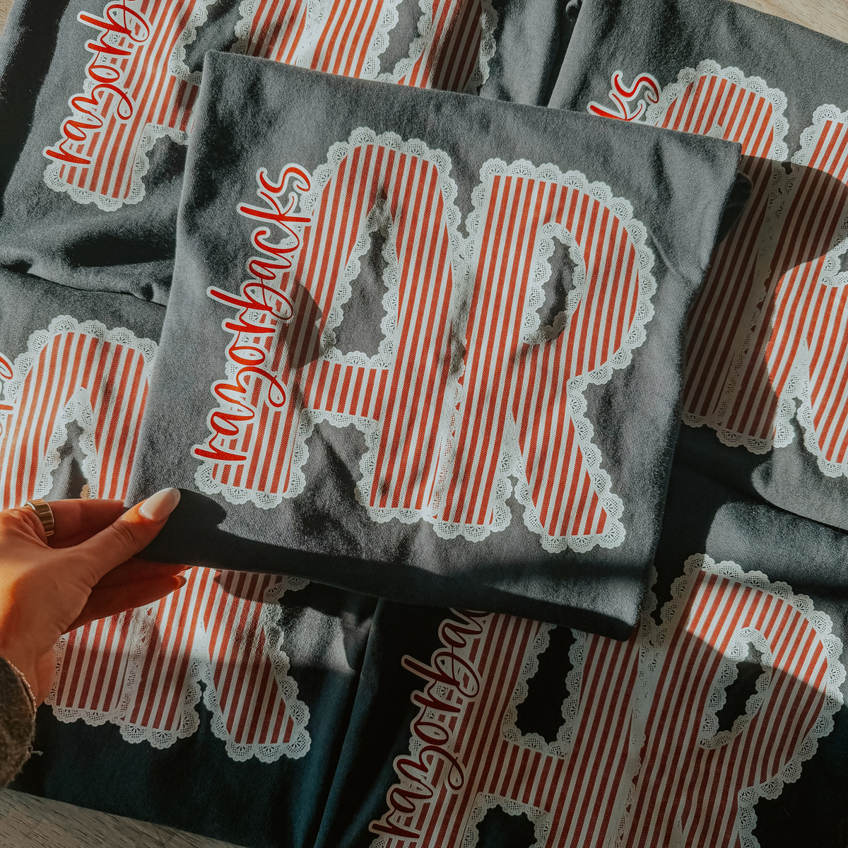 Arkansas Striped Game Day Tee