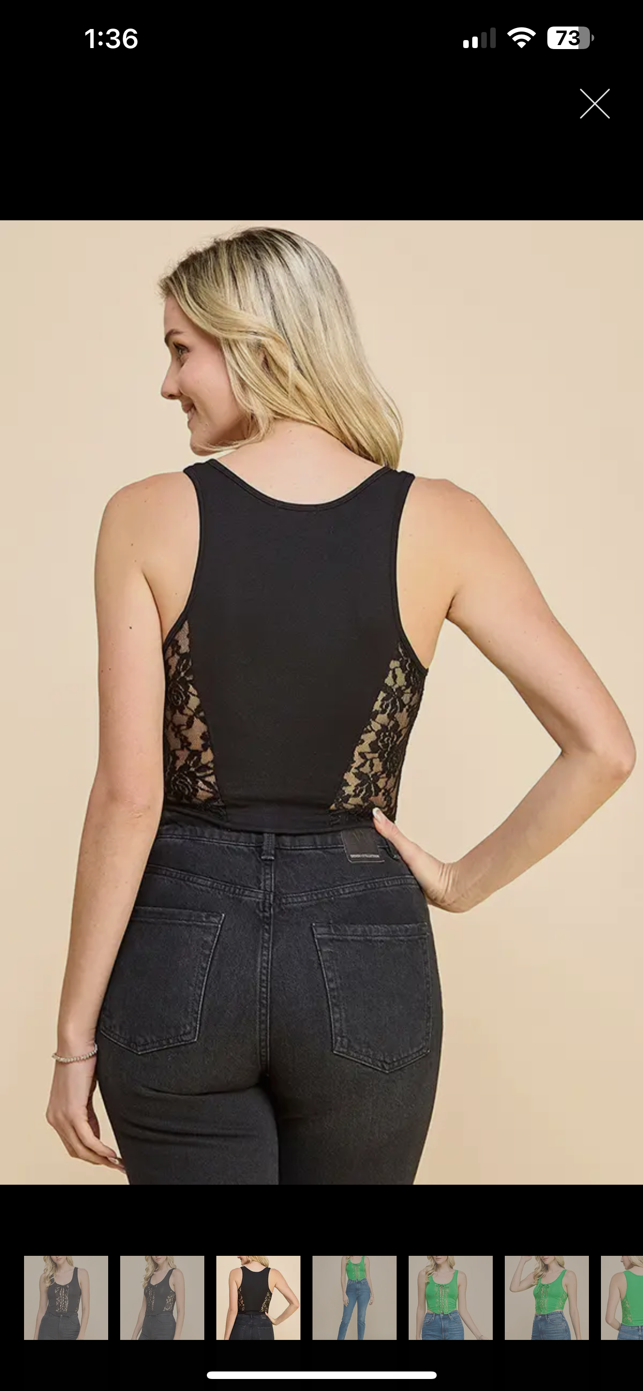Black Lace-Up Tank Top