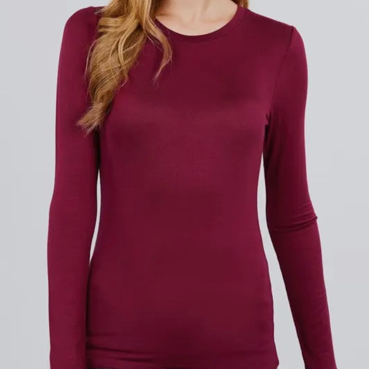 Burgundy Long Sleeve Jersey Top
