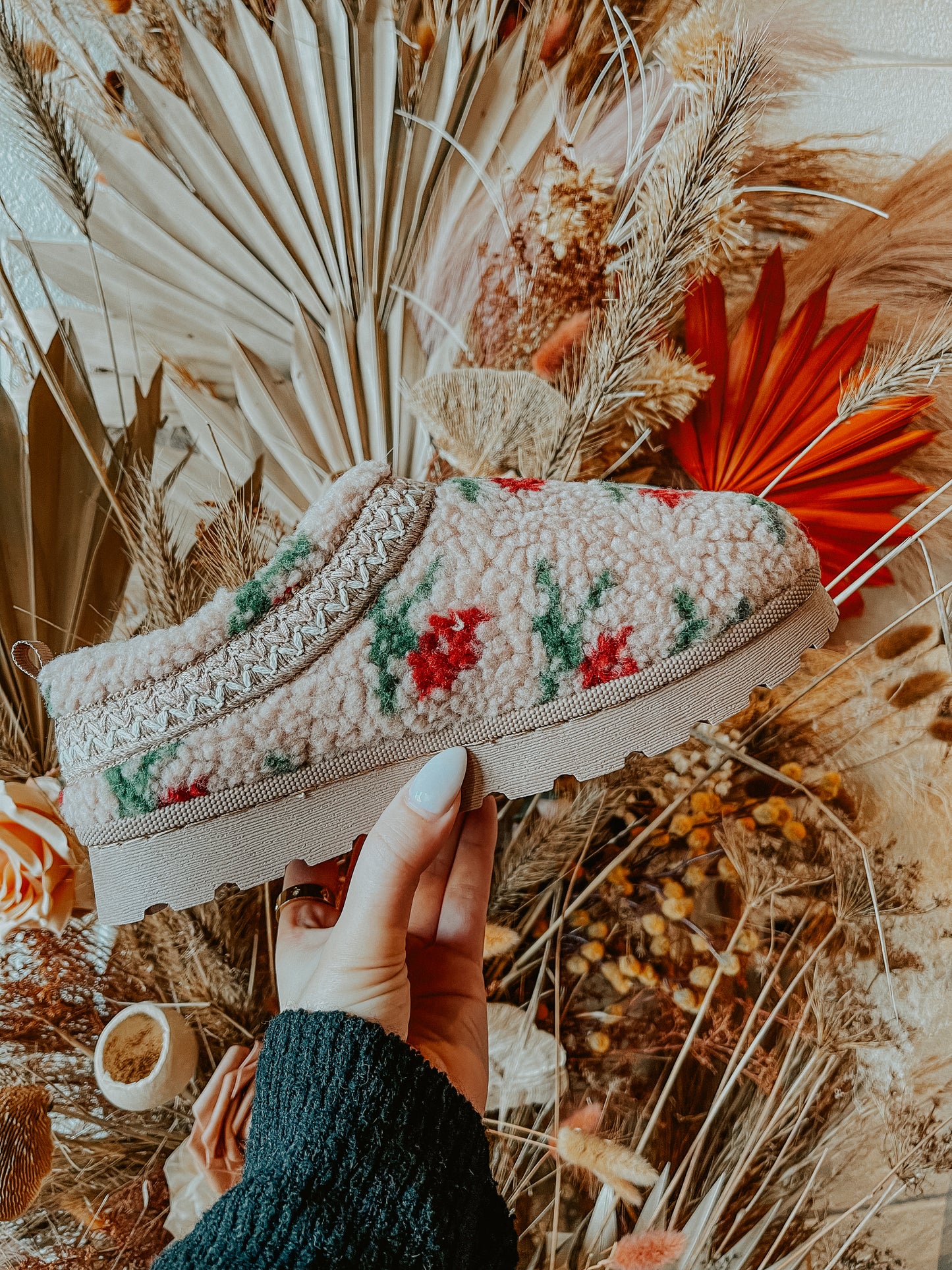 Floral Sherpa Slipper