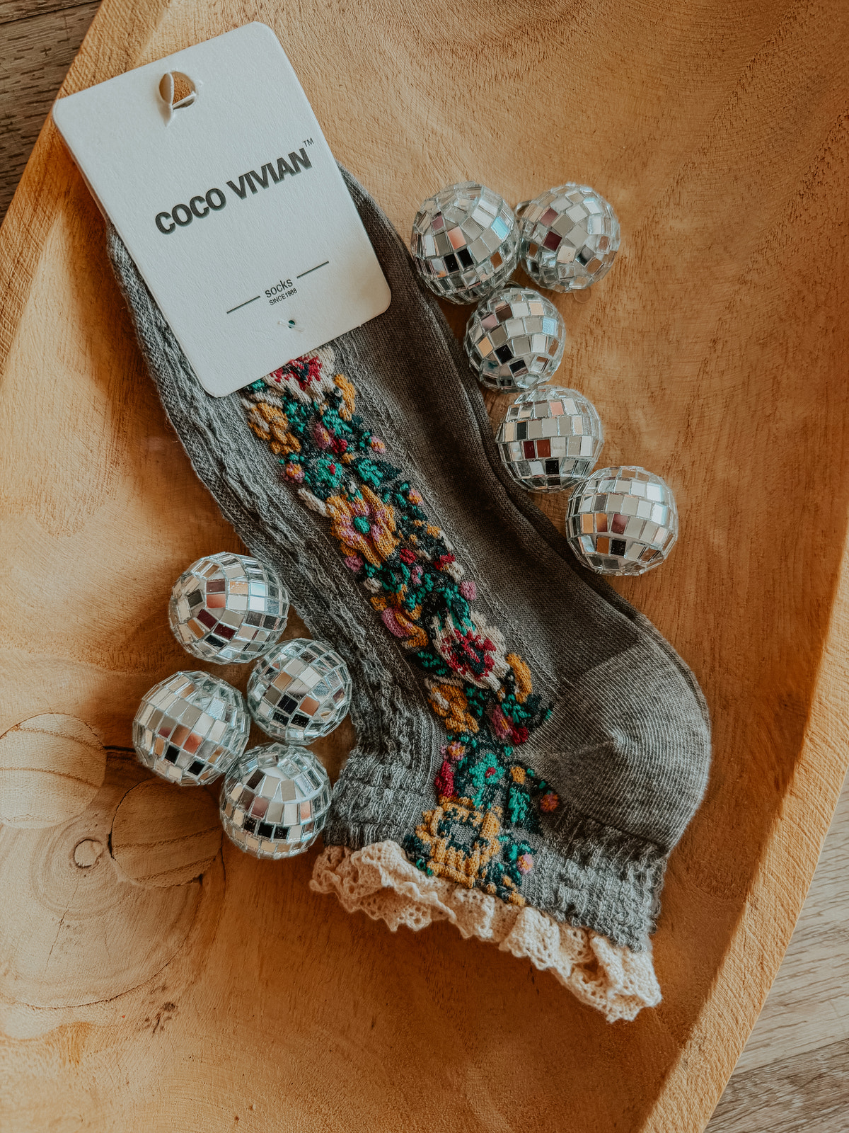Vintage Floral Lace Ruffle Socks