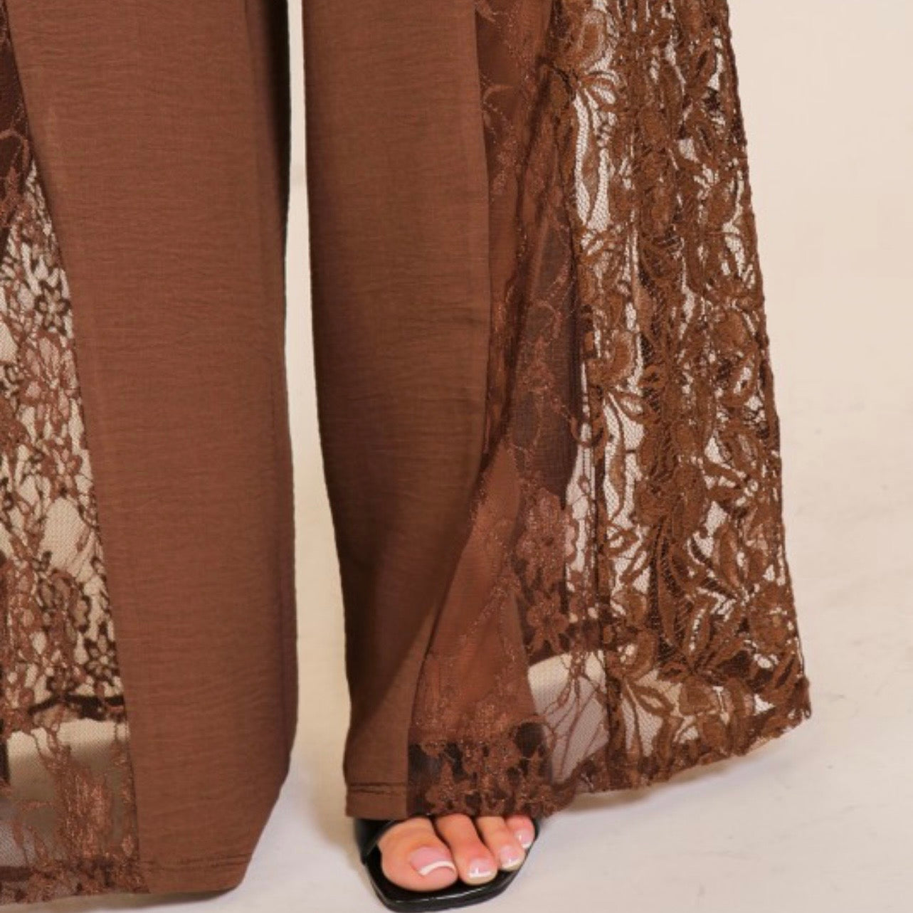 Chocolate Wide Leg Lace Pants