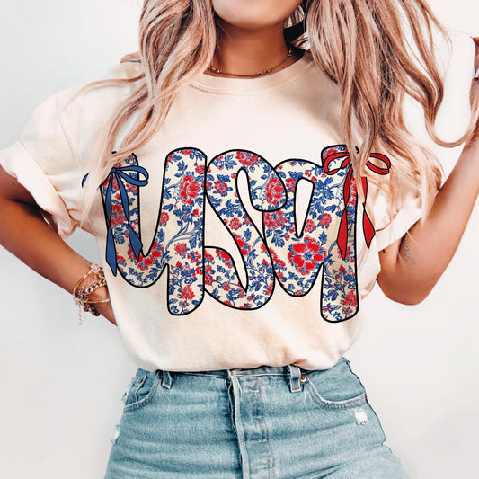 USA Floral Graphic