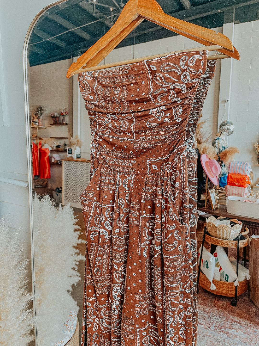 Brown Paisley Printed Jumpsuit