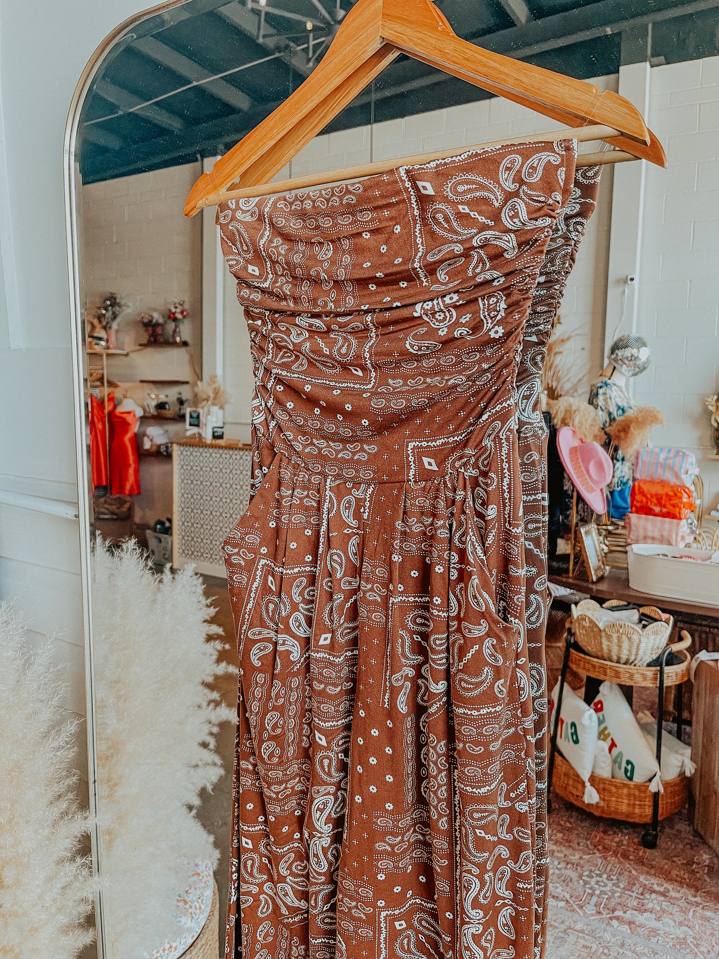 Brown Paisley Printed Jumpsuit