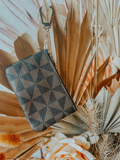 Checkered Coin Purse Keychain