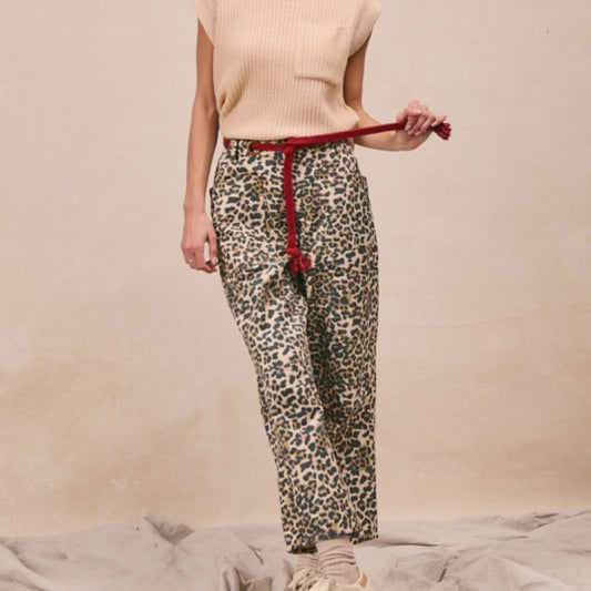 Burgundy + Leopard Pants