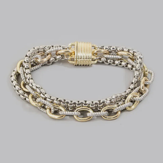 Multi Chain - Mixed Metal Bracelet
