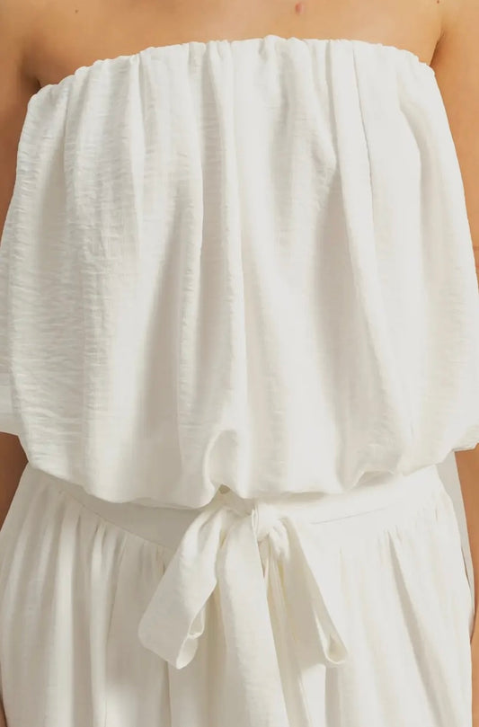 White Bubble Hem Top