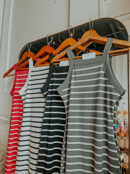Coastal Chic Striped Maxi Dress