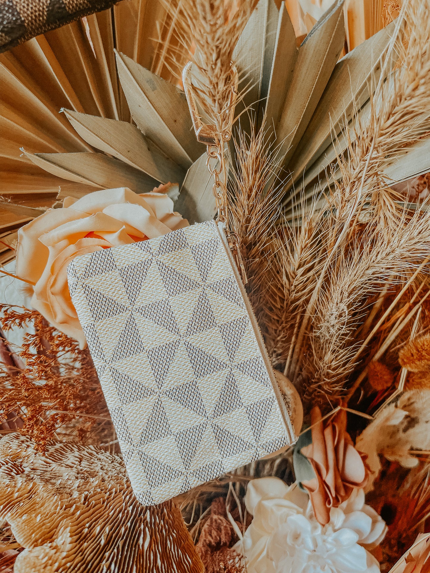 Checkered Coin Purse Keychain