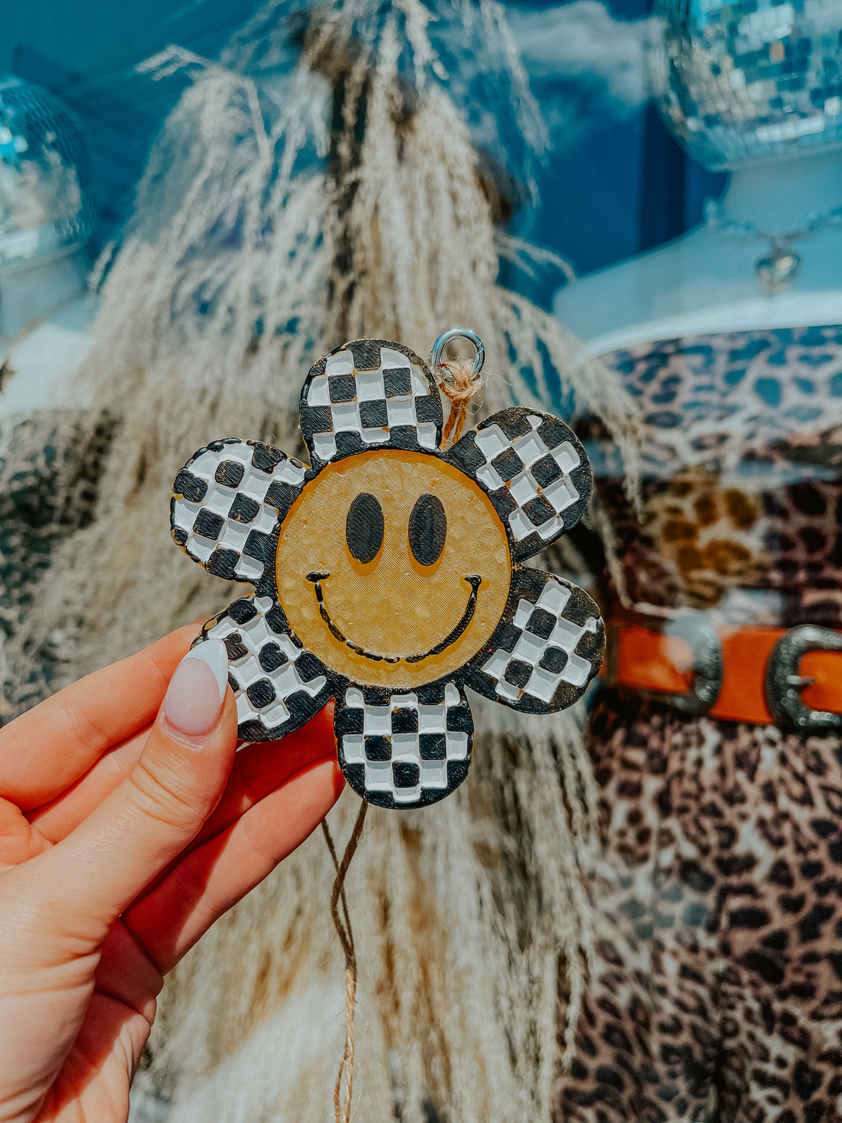 Checkered Floral Freshie