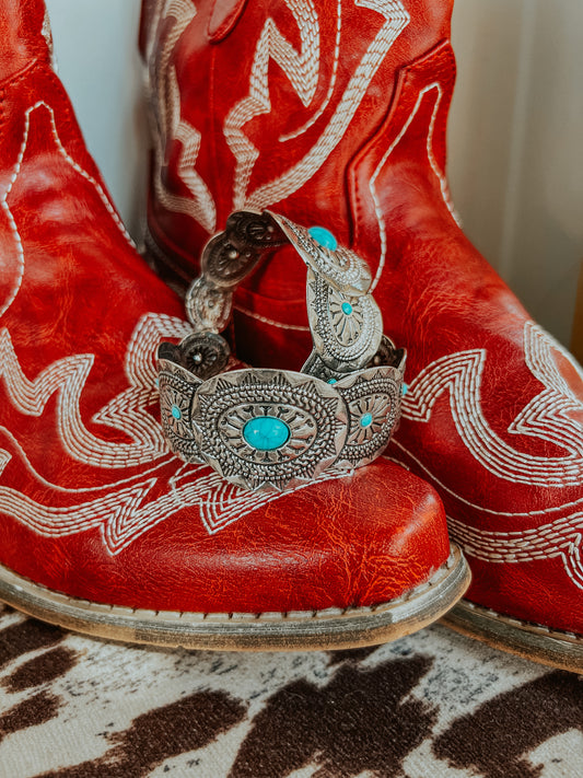 Turquoise and Silver Cuff