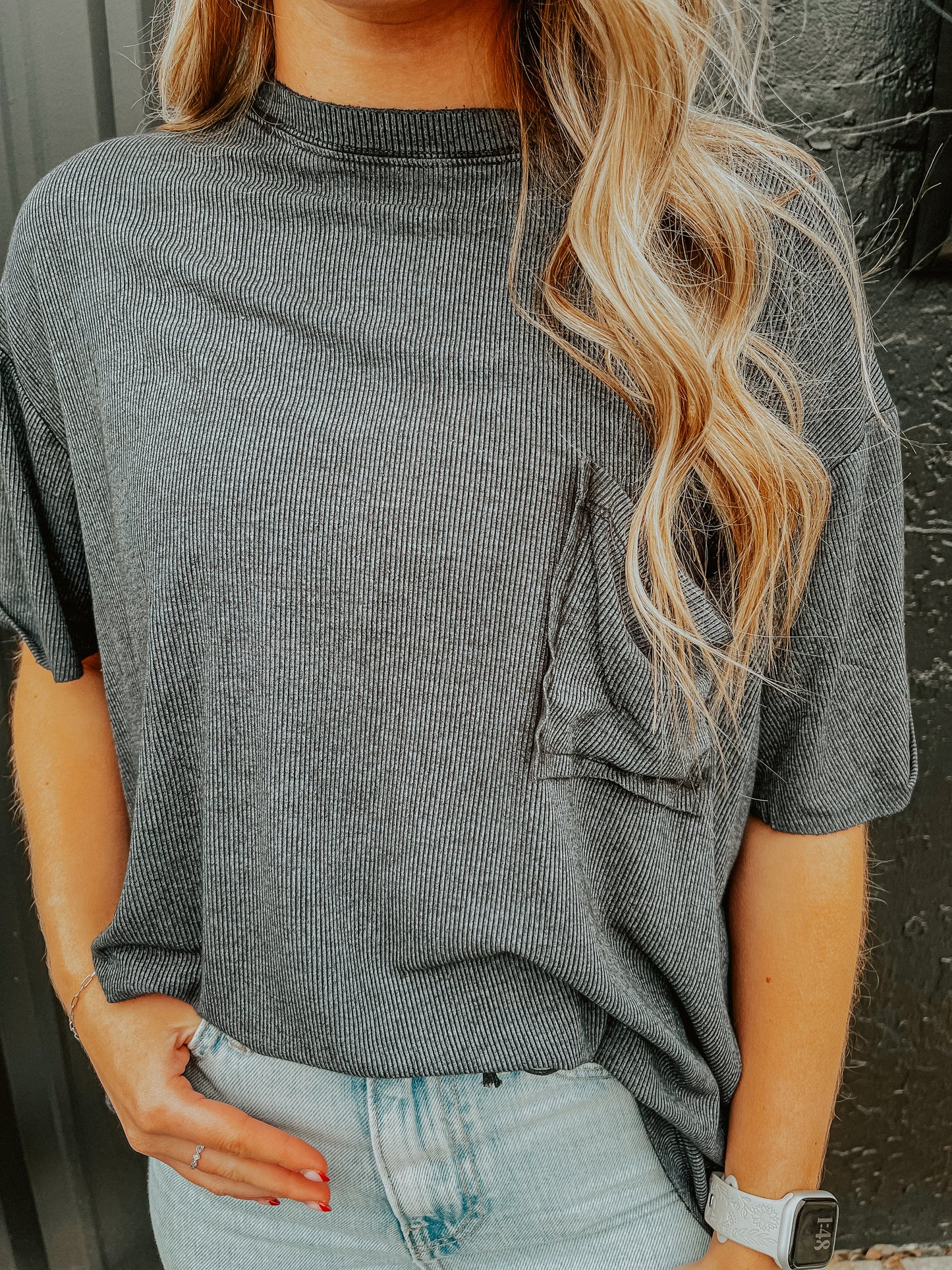 Acid Wash Oversized Basic T-Shirt