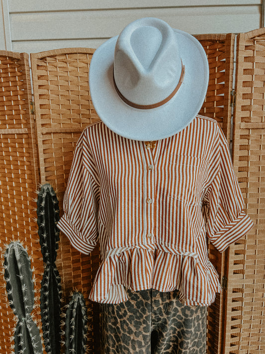 Striped Ruffle Top