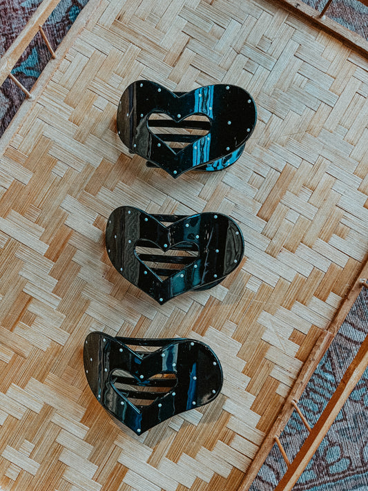 Heart Polka Dot Hair Clip