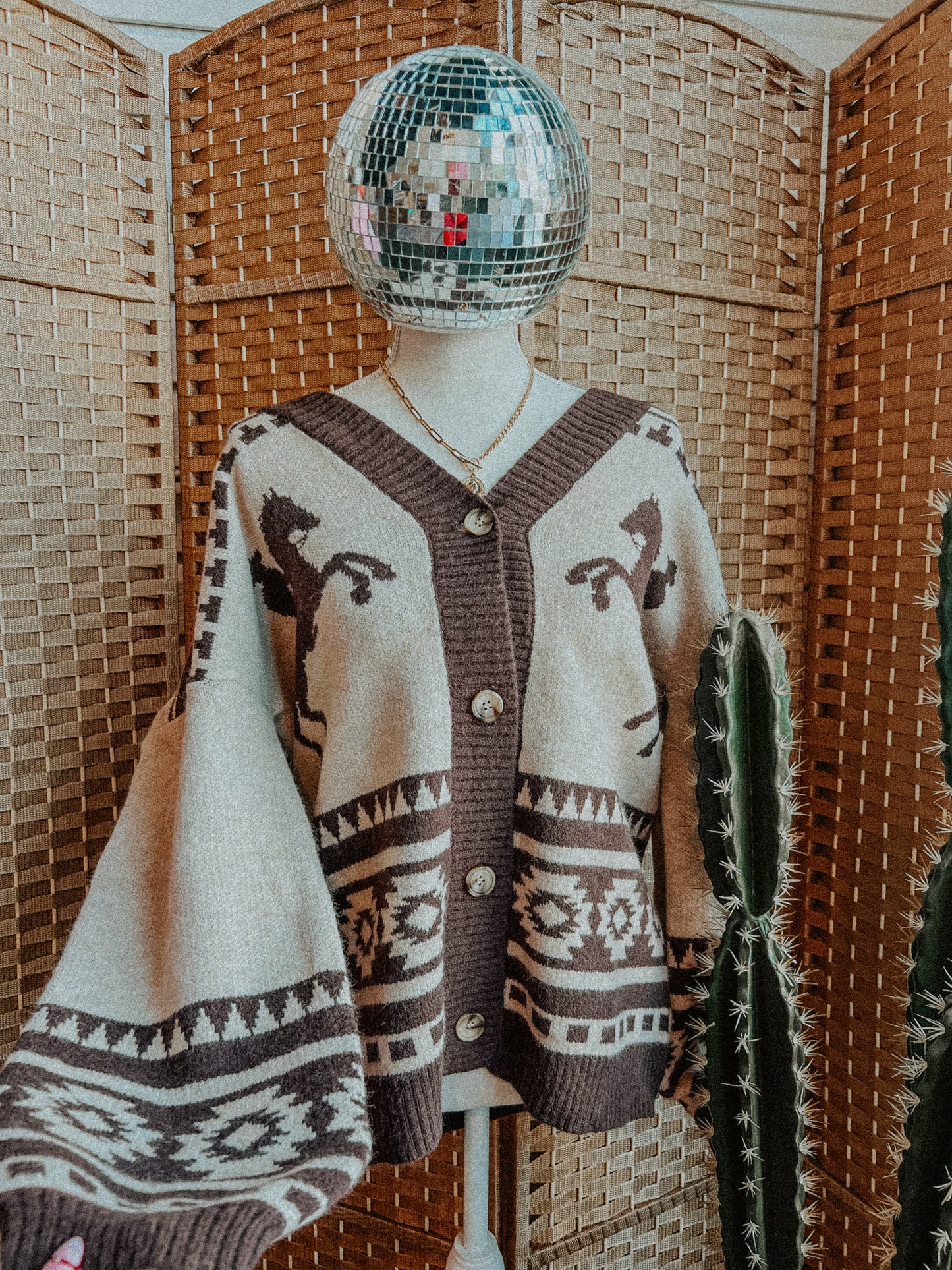 Western Graphic Knit Cardigan