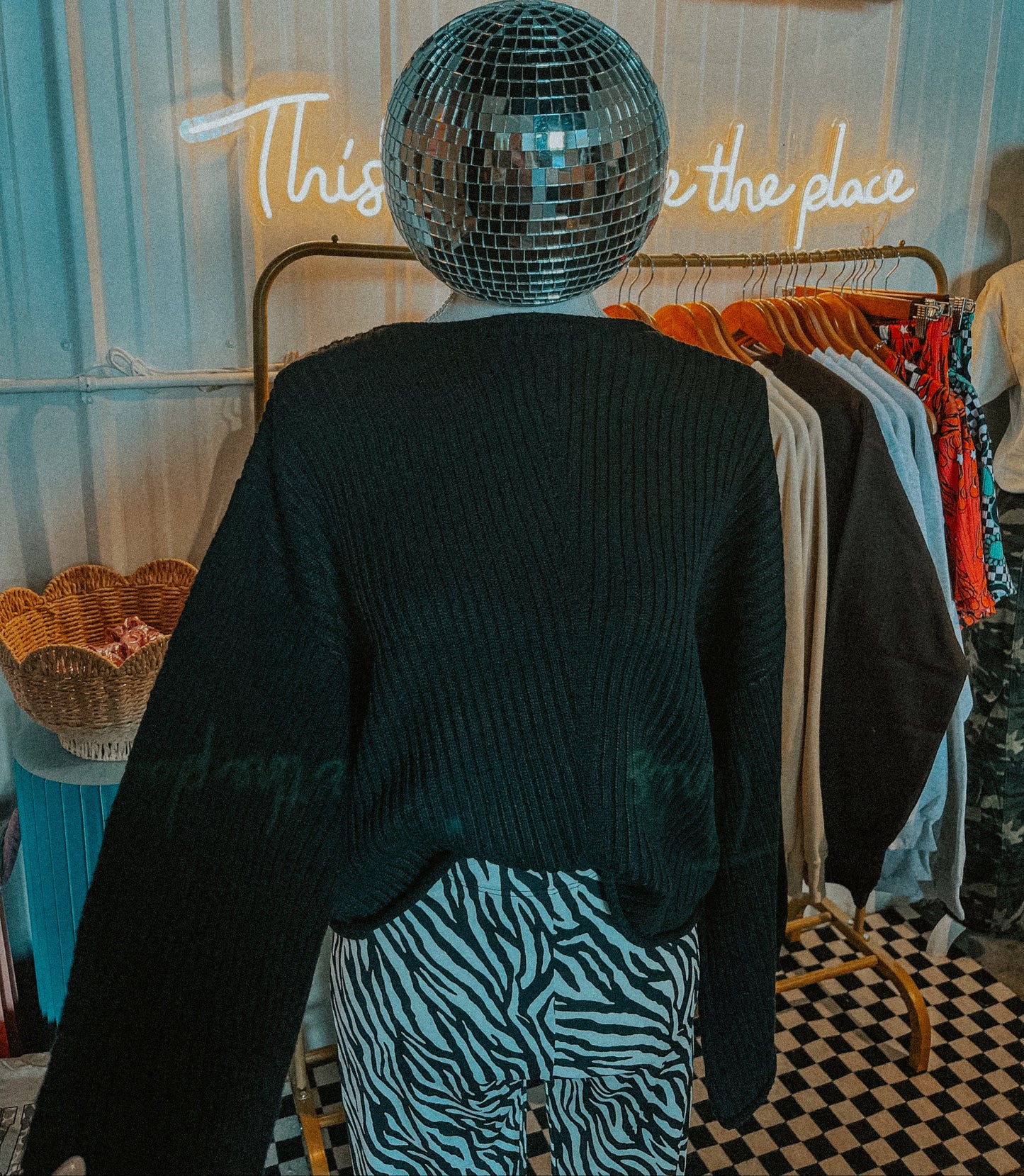 Black Long Sleeve Ribbed Sweater