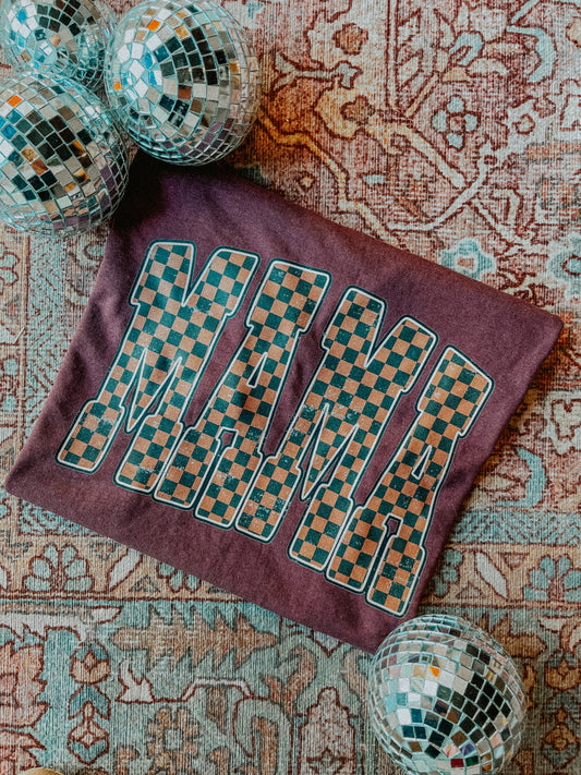 Mama Checkered Graphic T-Shirt