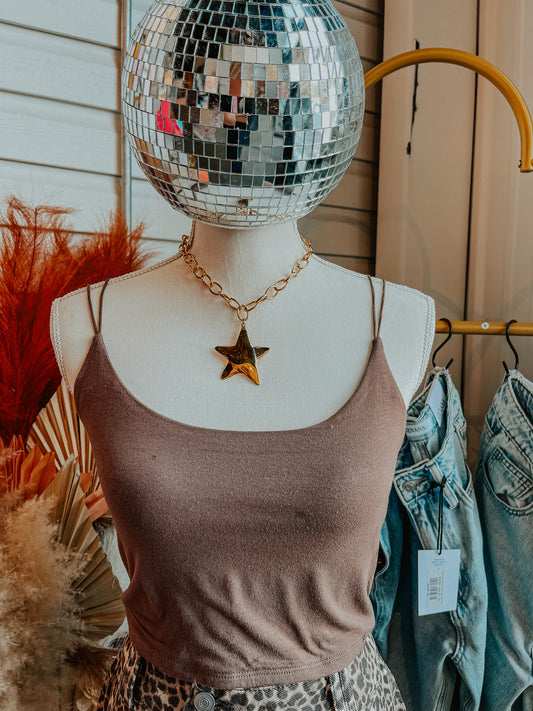 Elastic Strap Cami Crop Tops