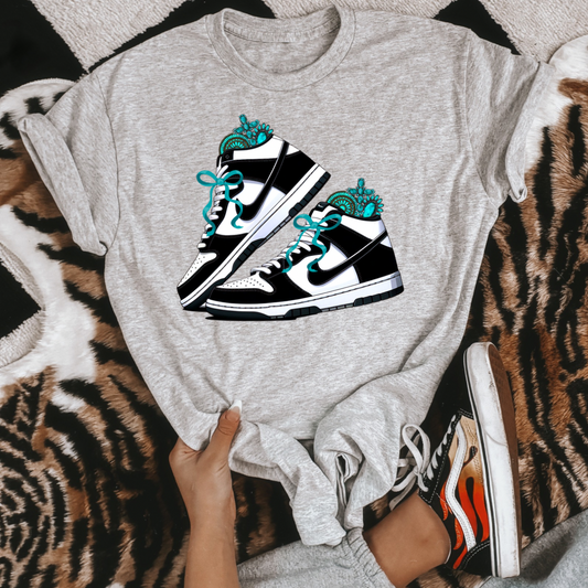 Turquoise and Sneakers Graphic T-Shirt