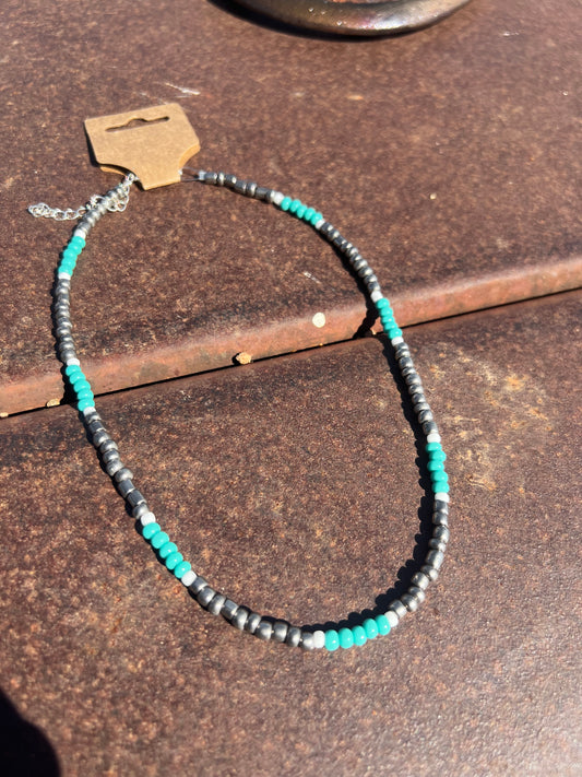 The Silver and Turquoise Choker