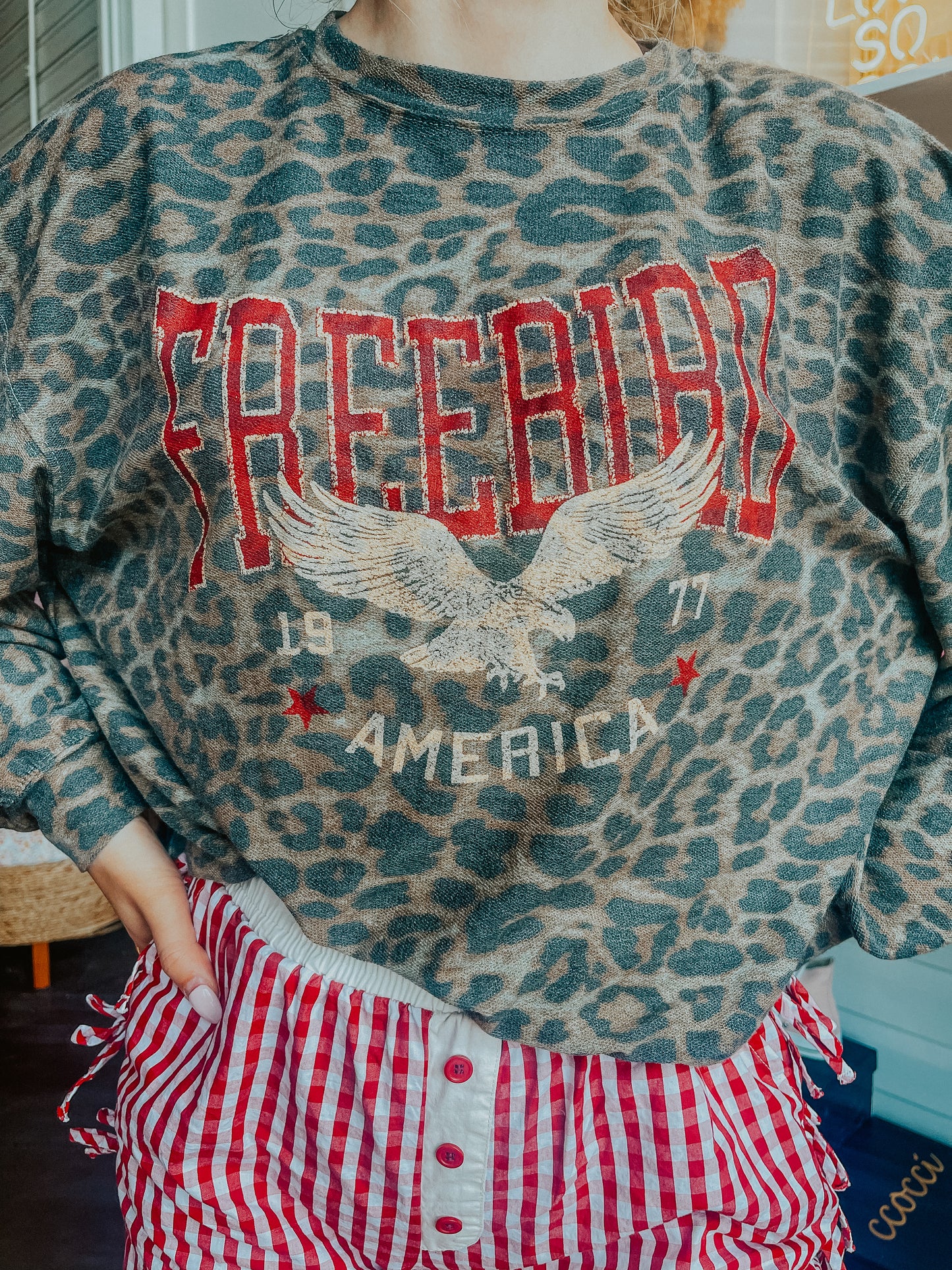 Free Bird Leopard Sweatshirt