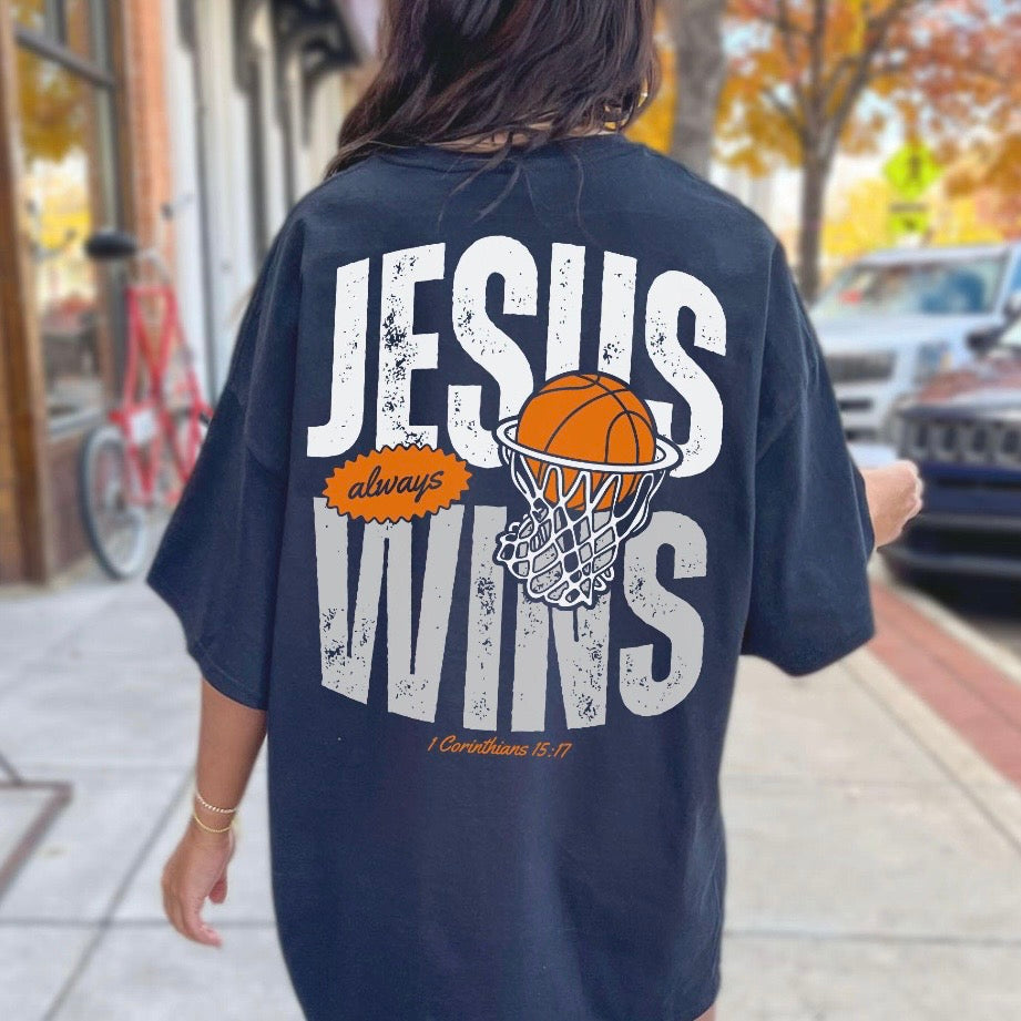 Jesus Wins Basketball Graphic T-Shirt