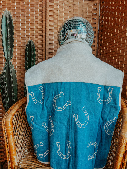 Horseshoe Denim Sherpa Vest