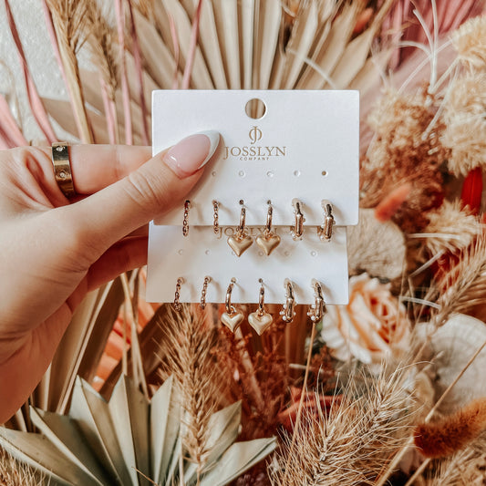 Hearts + Pearls Earring Set