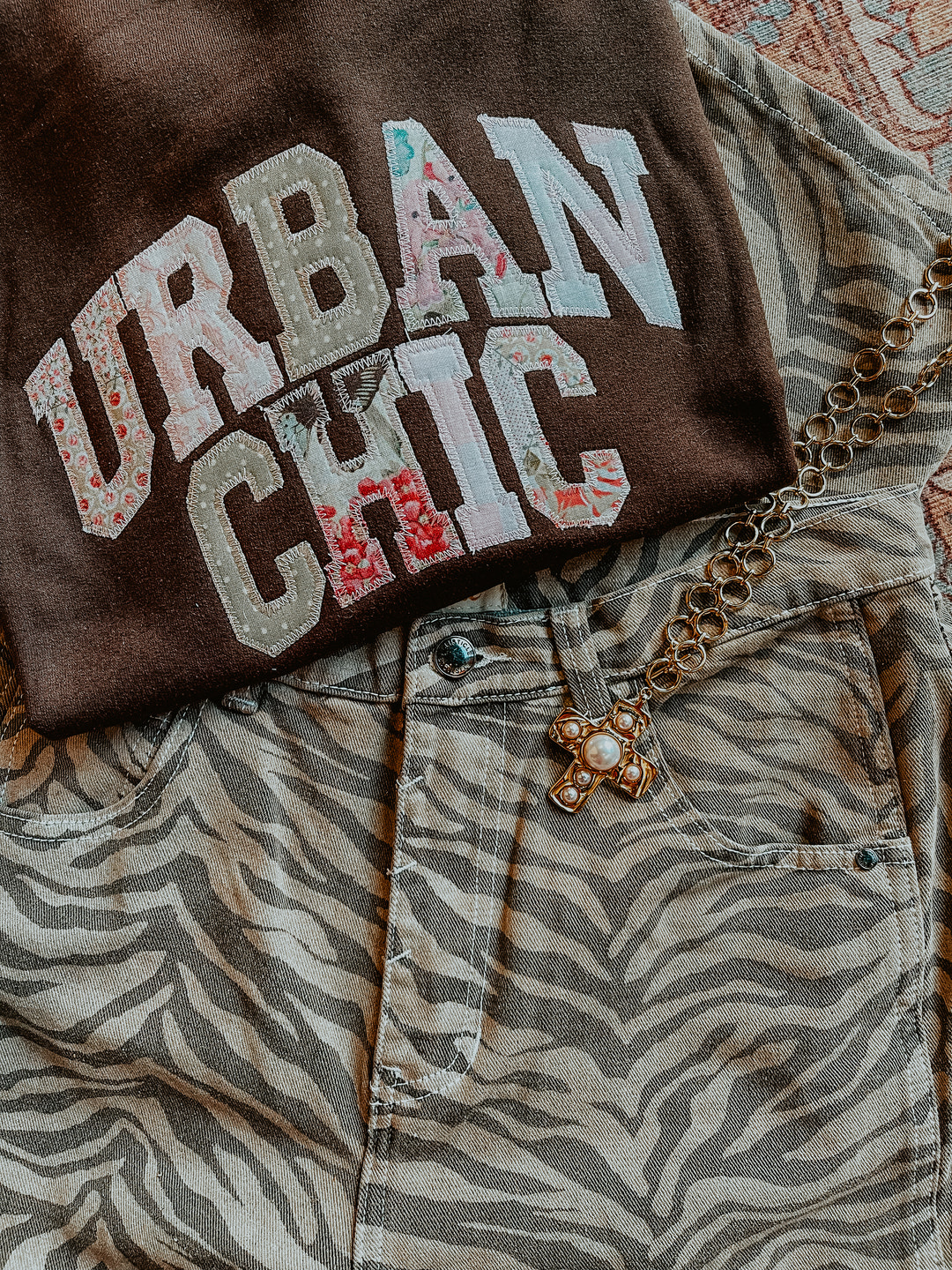 Quilted Urban Chic Sweatshirt Chocolate