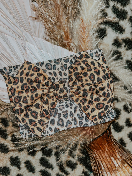 Leopard Baby Bow Headwrap