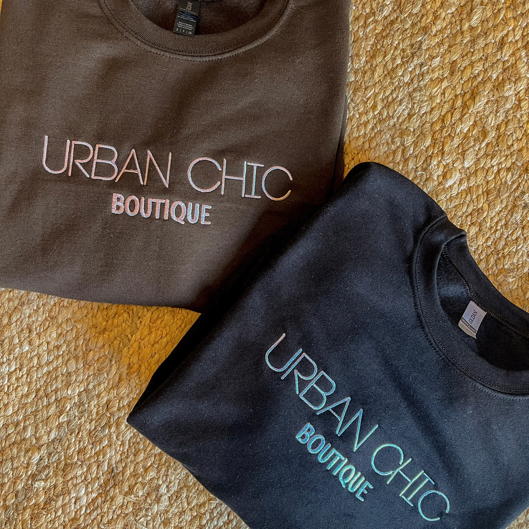 Urban Chic Embroidered Crewneck Sweatshirt