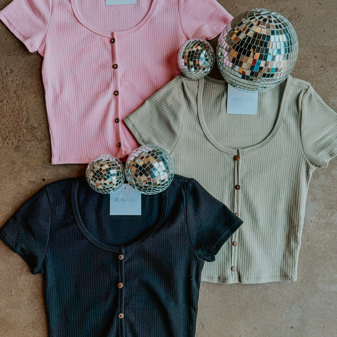 The Everyday Ribbed Button Top