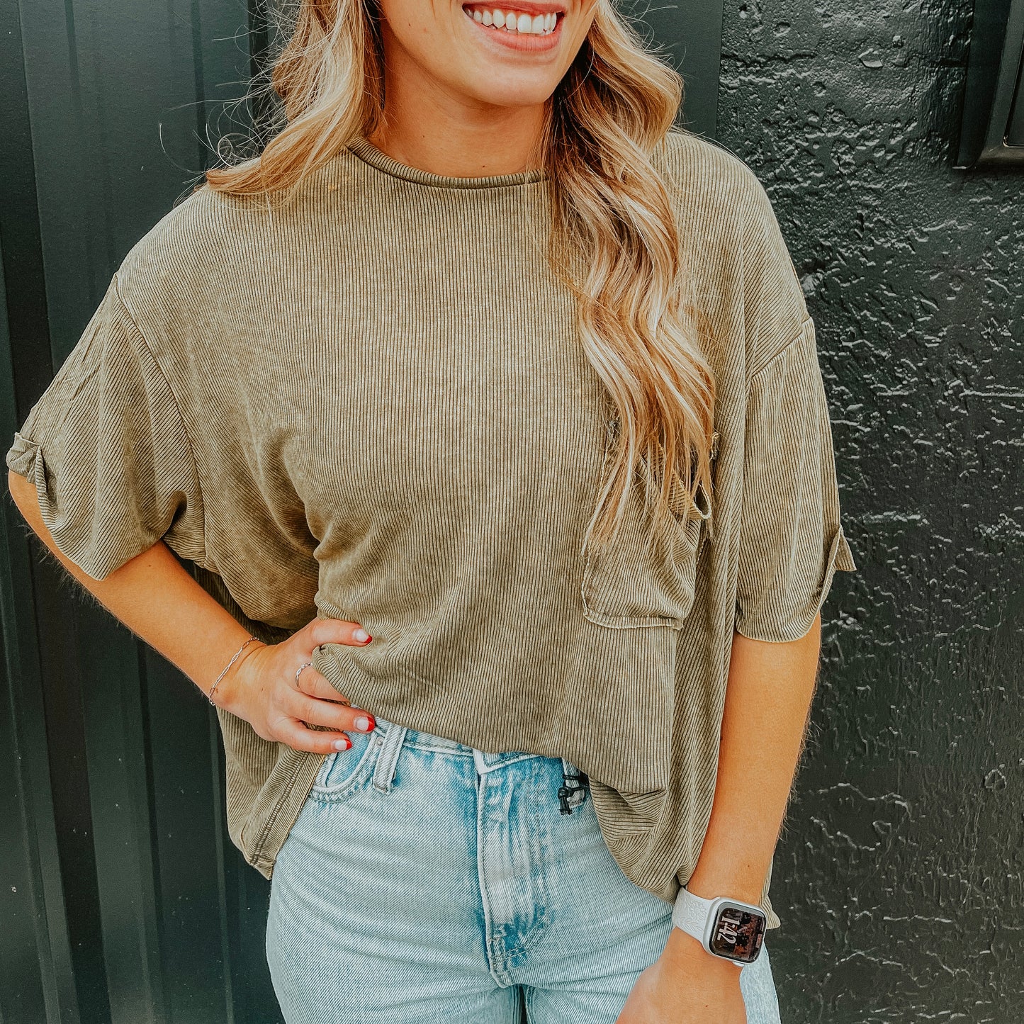 Acid Wash Oversized Basic T-Shirt