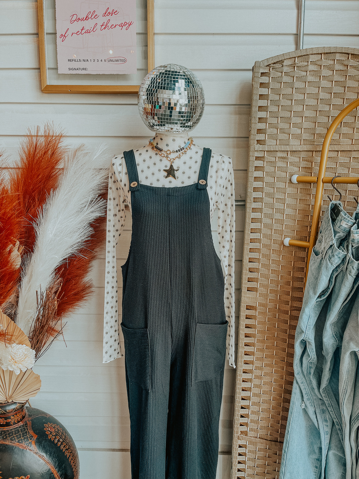 Black Ribbed Jumpsuit