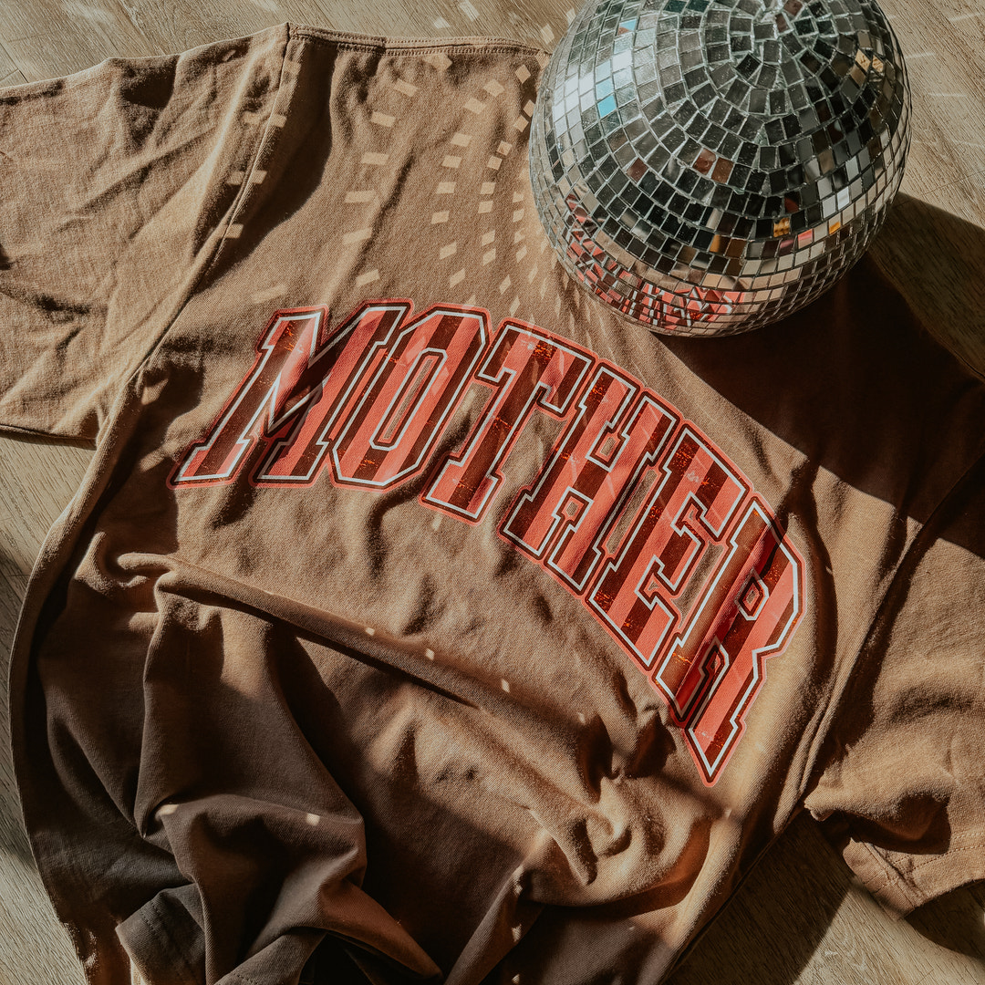 Mother Pink Striped Graphic Tee
