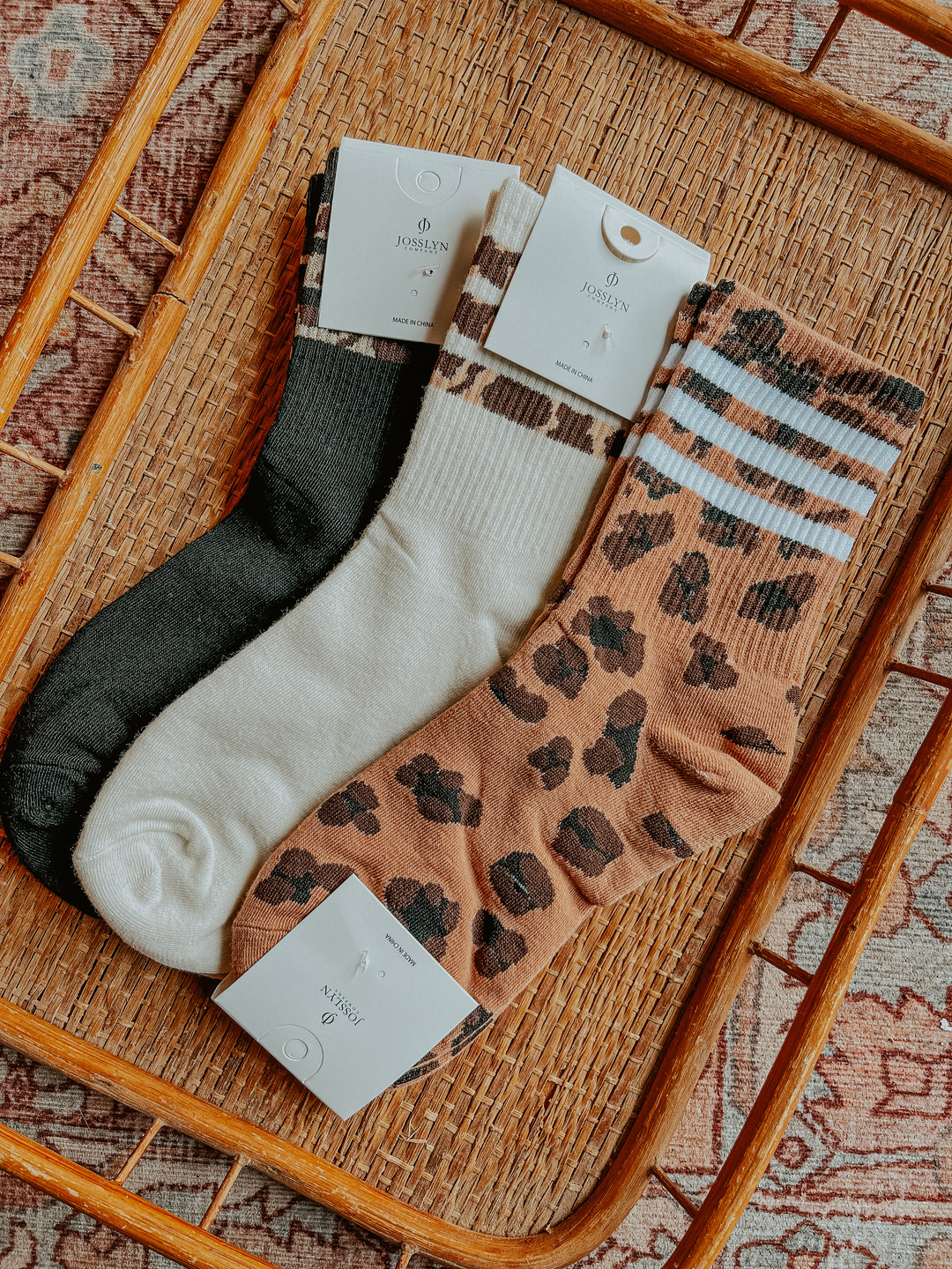 Animal Printed Half Crew Socks
