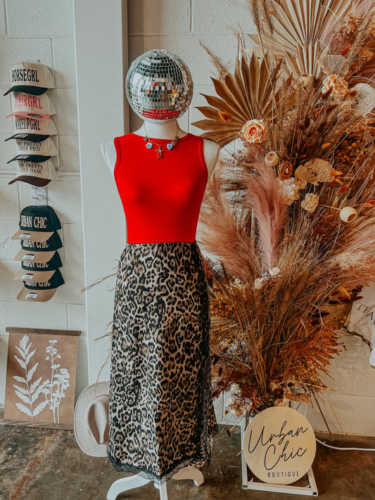 Leopard Skirt With Slit