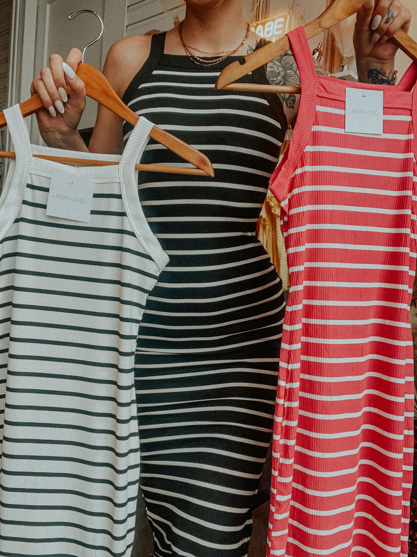 Coastal Chic Striped Maxi Dress