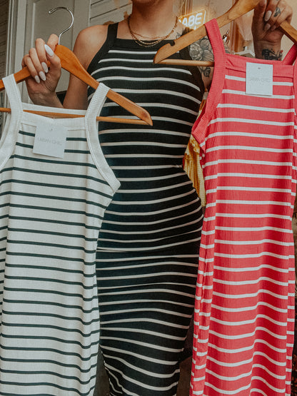 Coastal Chic Striped Maxi Dress